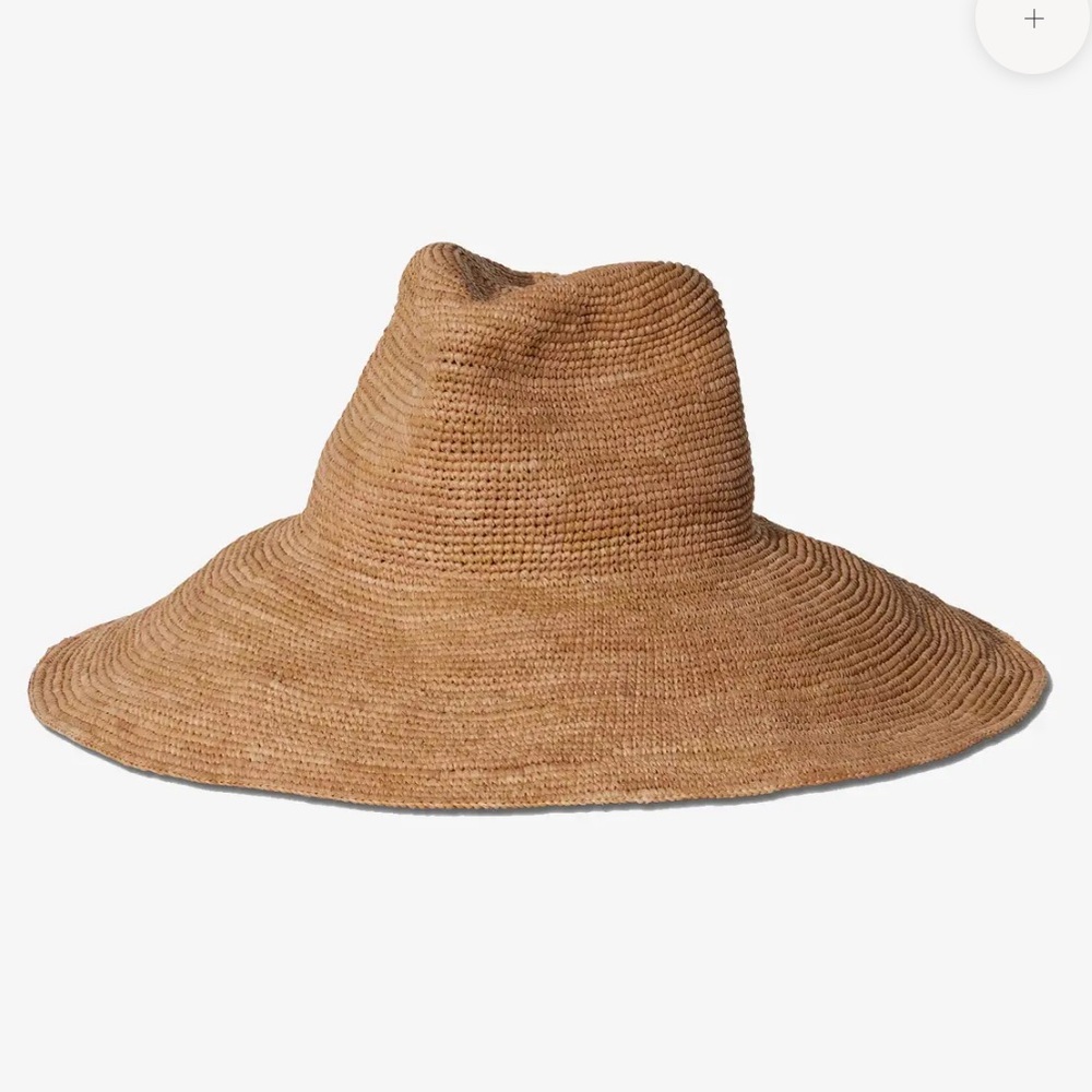 NWT Janessa Leone Tan Waverly Hat Raffia Straw - Picture 2 of 6